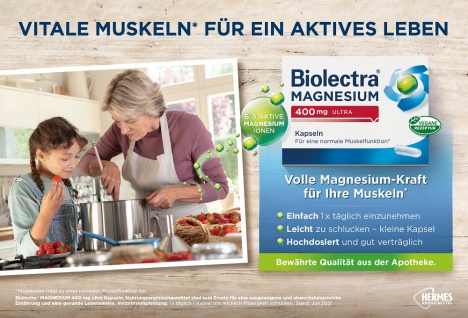 Isgro übernimmt kreativen Lead für Biolectra - Printmotiv der neuen Biolectra Magnesium-Kampagne - © Isgro